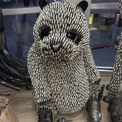 Kalifano - Panda made of Spark Plugs Metal Art