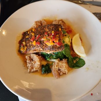 Maggiano's Little Italy - Blackened Salmon with Crispy Calabrian Shrimp - Italian Near Me - Chicago, Illinois Maggiano's Little Italy - Blackened Salmon with Crispy Calabrian Shrimp - Italian Near Me - Chicago, Illinois