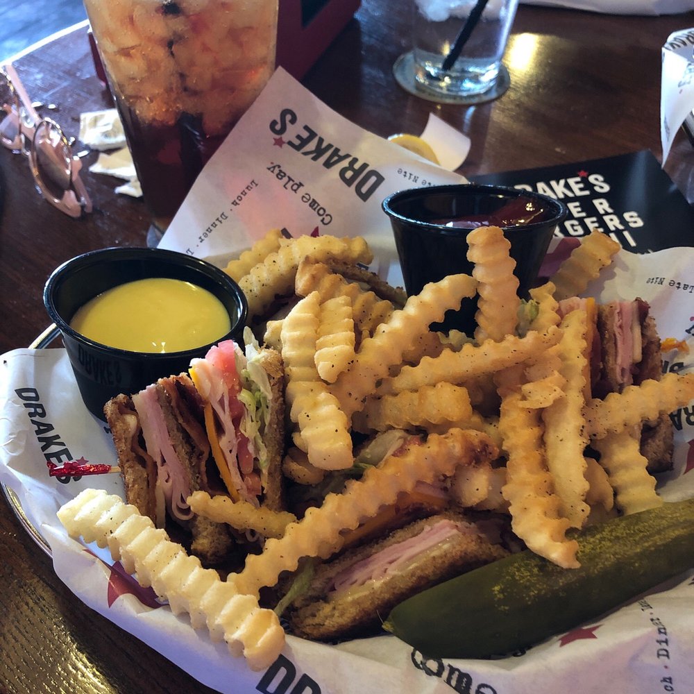 Drake's - Nick's club sandwich with fries and amazing sauce - Burgers Near Me - Florence, Kentucky Drake's - Nick's club sandwich with fries and amazing sauce - Burgers Near Me - Florence, Kentucky