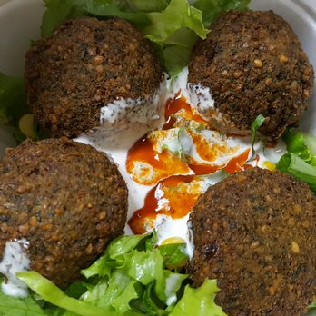 Gyro King - Falafel. Cucumber sauce and hot sauce. - Halal Near Me - Houston, Texas