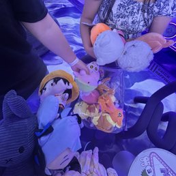 All our plushies!! We ended up keeping the ace, miffy, miku, and patrick :D All our plushies!! We ended up keeping the ace, miffy, miku, and patrick :D