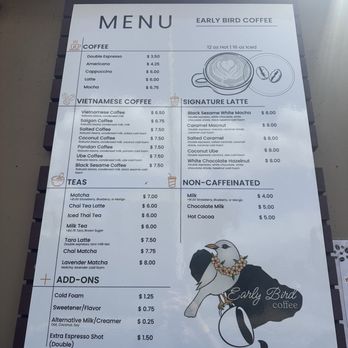 Early Bird Coffee - Menu (September 2026) - Coffee & Tea Near Me - Kihei, Hawaii Early Bird Coffee - Menu (September 2026) - Coffee & Tea Near Me - Kihei, Hawaii