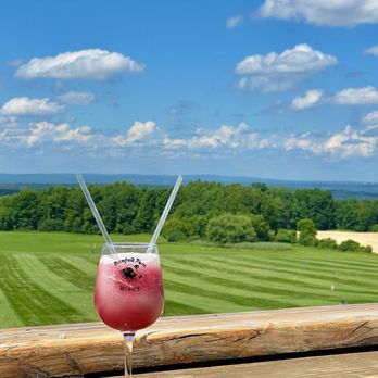 Brimfield Farm Winery - Views from outdoor deck and swirl wine slushie - Wineries Near Me - Clinton, New York Brimfield Farm Winery - Views from outdoor deck and swirl wine slushie - Wineries Near Me - Clinton, New York