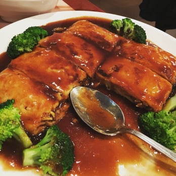 Peter Chang - Stuffed tofu in brown soy gravy - Szechuan Near Me - Arlington, Virginia Peter Chang - Stuffed tofu in brown soy gravy - Szechuan Near Me - Arlington, Virginia