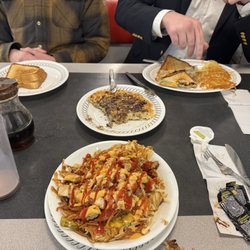 Waffle House - Clarks Summit - Chicken melt has brown bowl double diced smothered and peppered with a scrambled egg