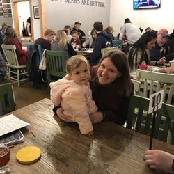 Hooby’s Brewing - Even the kids are happy! Lots of games, coloring books, and more for the kids.