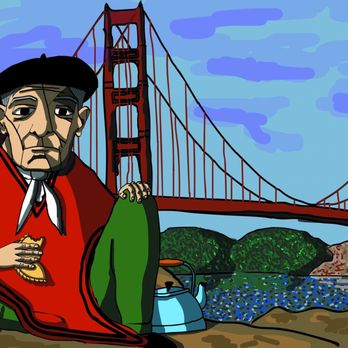 The Empanada Stand - a man sitting on the ground near the golden gate bridge - Caterers Near Me The Empanada Stand - a man sitting on the ground near the golden gate bridge - Caterers Near Me