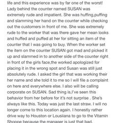 The Vitamin Shoppe - A review that was deleted
