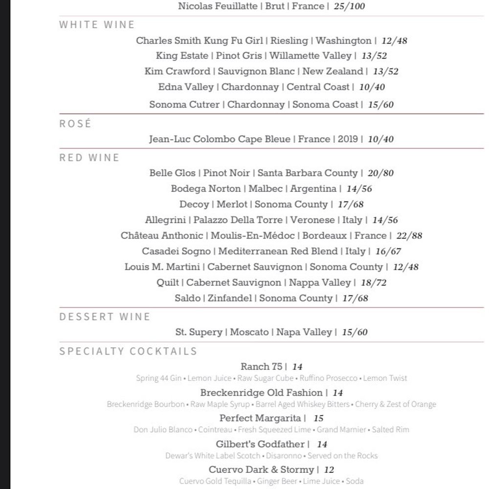 Keystone Ranch - Menu - New American Near Me - Keystone, Colorado Keystone Ranch - Menu - New American Near Me - Keystone, Colorado