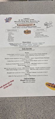 Menu photo 4 La Sala's Bi-Rite Market Monterey, CA Menu photo 4 La Sala's Bi-Rite Market Monterey, CA