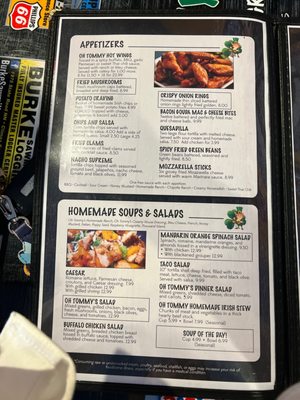 Menu photo 8 Oh Tommy's Bar and Grill Roach, MO