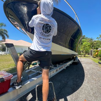 All Florida Ceramic - Ceramic coating on a center console boat in loxahatchee - Auto Detailing Near Me All Florida Ceramic - Ceramic coating on a center console boat in loxahatchee - Auto Detailing Near Me