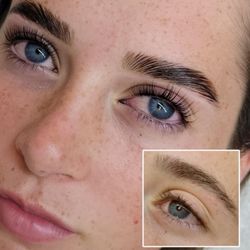 Lady Lash Boutique - Keratin brow lamination, keratin lash lift, tinting, & wax. she had beautiful brows so we kept it as full as possible.