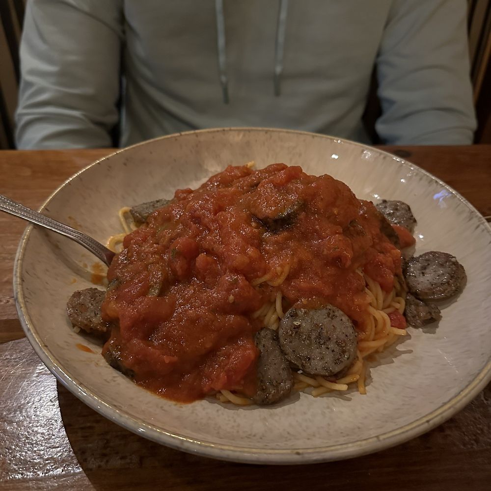 Mio Italian Kitchen - Spaghetti with Italian sausage - Italian Near Me - Edmond, Oklahoma