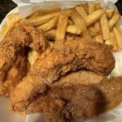 J & J Fish and Chicken - 4 piece tenders with fries