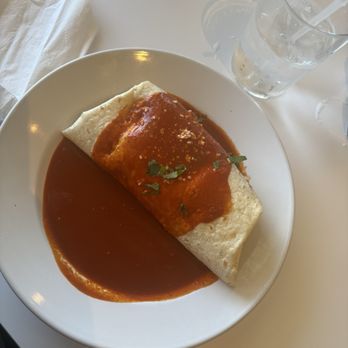 Smothered - breakfast burrito with red chili - Breakfast & Brunch Near Me - Albuquerque, New Mexico
