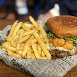Woodland Burger & Wings - Country fair Burger, the hot honey flavor is amazing!
