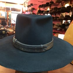 The Brass Rooster - Black fur felt tall crown fedora.