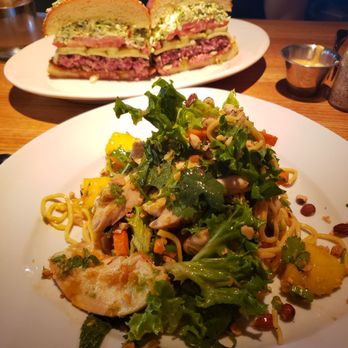 R+D Kitchen - Thai chicken and noodle salad and the honor burger. - New American Near Me - Yountville, California