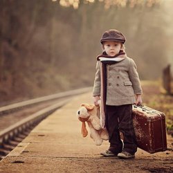Luggage Depot - This young traveler needs a place for his suitcase. "We've got your bag"