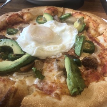 Barking Mad Cafe - Pork Belly Pizza; part of their breakfast menu - Coffee & Tea Near Me - Gaithersburg, Maryland