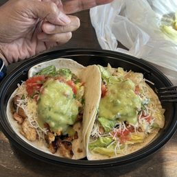 Huge chicken avocado tacos, 2 for $5 on Taco Tuesday's