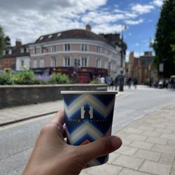 Bould Brothers Coffee - Coffee and a view of the town.