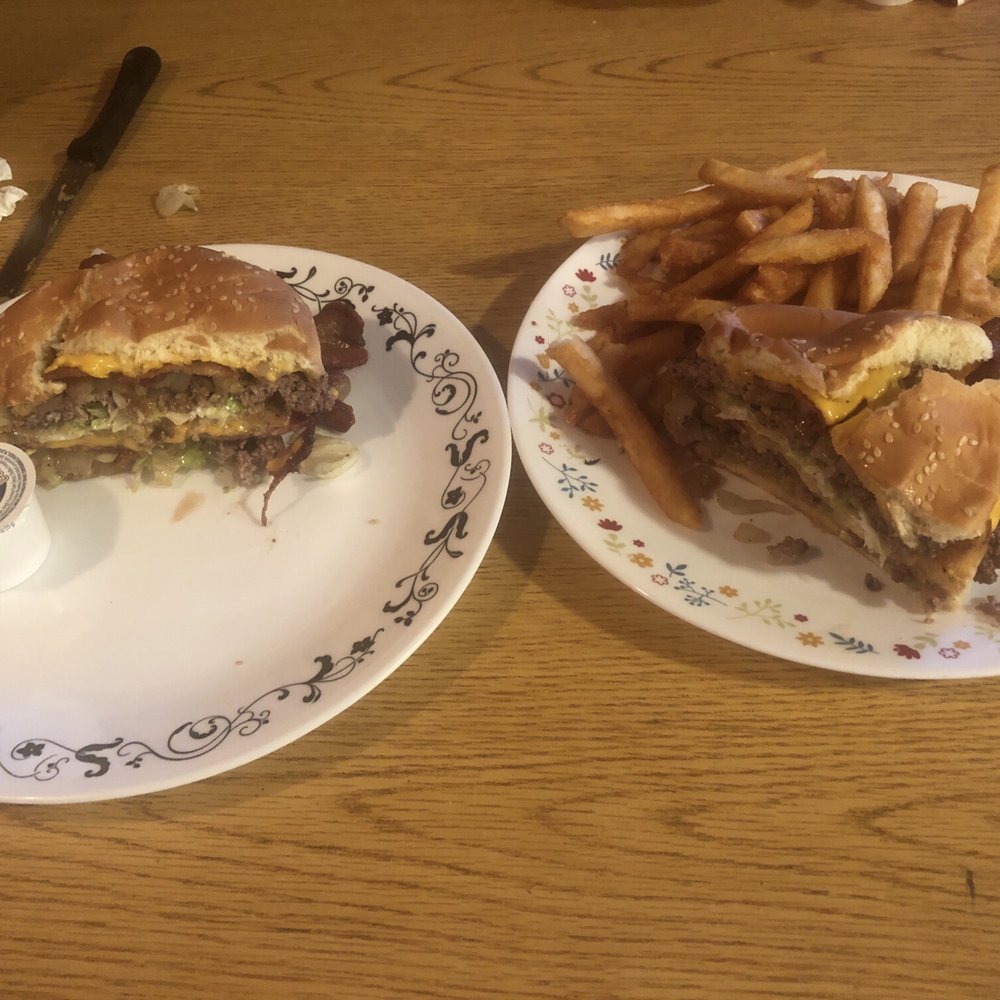 A large and delicious Bacon Double Cheese Burger! A large and delicious Bacon Double Cheese Burger!