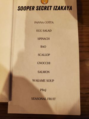 Menu photo 2 Sooper Secret Izakaya Honolulu, HI Menu photo 2 Sooper Secret Izakaya Honolulu, HI