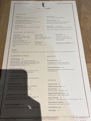 Menu photo 1 Fall Line Kitchen & Cocktails Vail, CO Menu photo 1 Fall Line Kitchen & Cocktails Vail, CO