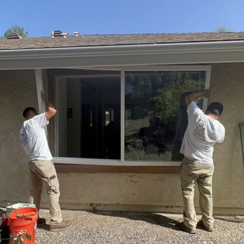 Hometime Windows & Doors - Frank and Jacob working hard lifting the heavy window. - Windows Installation Near Me - Glendora, California Hometime Windows & Doors - Frank and Jacob working hard lifting the heavy window. - Windows Installation Near Me - Glendora, California
