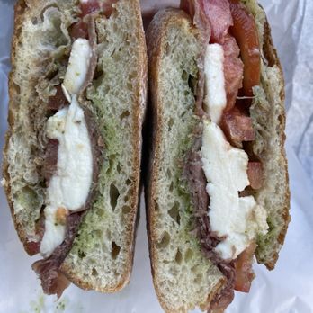 Sausalito Gourmet Delicatessen - Prosciutto, mozzarella, tomato, pesto on toasted ciabatta - delish! - Delis Near Me - Sausalito, California Sausalito Gourmet Delicatessen - Prosciutto, mozzarella, tomato, pesto on toasted ciabatta - delish! - Delis Near Me - Sausalito, California