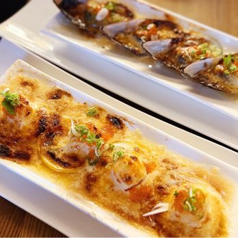 Nobuya - Baked scallops and baked green mussels - Sushi Bars Near Me - Pleasant Hill, California Nobuya - Baked scallops and baked green mussels - Sushi Bars Near Me - Pleasant Hill, California