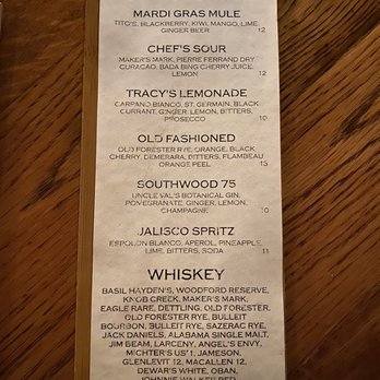 Southwood Kitchen - Cocktail menu (January 30, 2020) - Seafood Near Me - Daphne, Alabama Southwood Kitchen - Cocktail menu (January 30, 2020) - Seafood Near Me - Daphne, Alabama