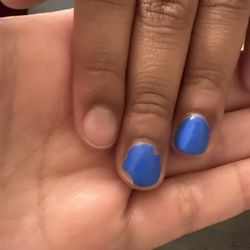 Nail Spa Beyond - The gel came off the index finger first then the middle finger began to bubble around the edges.