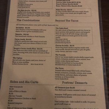 De Leon's Taco & Bar - Menu at De Leon's - Mexican Near Me - Spokane, Washington