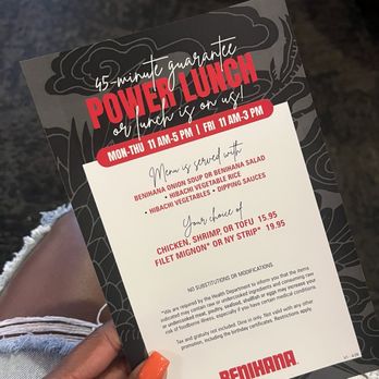 Benihana - The Woodlands - Power lunch menu - Sushi Bars Near Me - The Woodlands, Texas