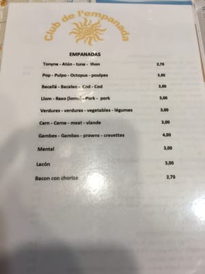 Menu photo 2 Club de l'empanada Barcelona, B