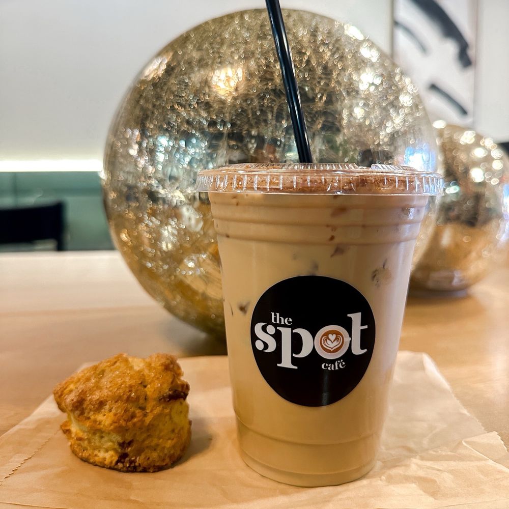 The Spot Café - Cinnamon roll iced latte and cranberry mini scone - Coffee & Tea Near Me - Randolph, New Jersey