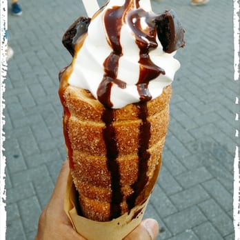 Eva's Original Chimneys - Instagram worthy shot!  Dream Cone!  $10 but big enough for two! - Desserts Near Me - Toronto, Ontario