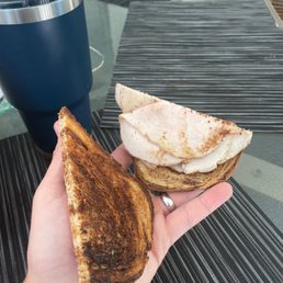 a hand holding a sandwich a hand holding a sandwich