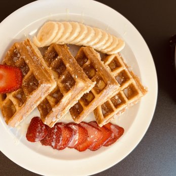 Juice Factory - a plate of waffles and strawberries - Juice Bars & Smoothies Near Me - Kennesaw, Georgia Juice Factory - a plate of waffles and strawberries - Juice Bars & Smoothies Near Me - Kennesaw, Georgia