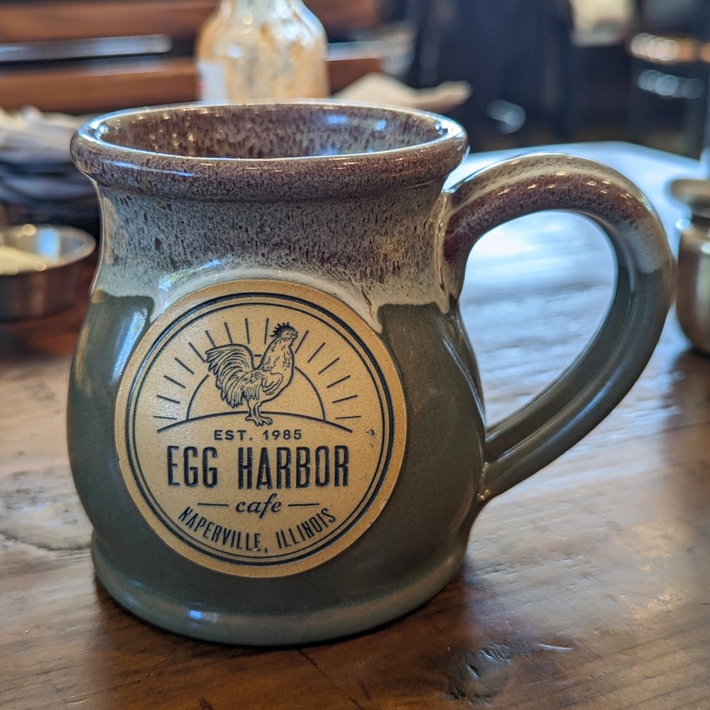 Egg Harbor Café - Loved the custom ceramic cups for their coffee - Breakfast & Brunch Near Me - Naperville, Illinois Egg Harbor Café - Loved the custom ceramic cups for their coffee - Breakfast & Brunch Near Me - Naperville, Illinois