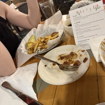 State & Central - Salmon burger destruction underway, with some poutine debris - Pubs Near Me - Olympia, Washington State & Central - Salmon burger destruction underway, with some poutine debris - Pubs Near Me - Olympia, Washington