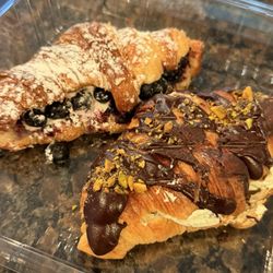 Nicola's Heavenly Cucina - Blueberry and Pistachio (dubai) Croissants. Both were amazing. The pistachio cream was so fluffy & flavorful.