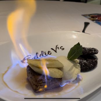 Eddie V's Prime Seafood - Bananas Foster Butter Cake - Seafood Near Me - Paramus, New Jersey