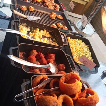 Founding Farmers Tysons - Fried onions, Mac-n-cheese, salmon bites, fried rice balls - New American Near Me - Tysons, Virginia