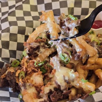 Downtowner - Animal Fries (Bulgogi and melted cheese atop french fries) - Burgers Near Me - Las Vegas, Nevada Downtowner - Animal Fries (Bulgogi and melted cheese atop french fries) - Burgers Near Me - Las Vegas, Nevada