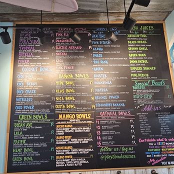 Playa Bowls - Menu - Juice Bars & Smoothies Near Me - Aurora, Colorado
