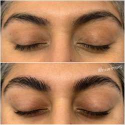 Bizar Brows - Brow lamination before and after.